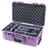 Pelican 1535 Air Case, Lilac with Silver Handles, Latches & Trolley Gray Padded Microfiber Dividers with Convoluted Lid Foam ColorCase 015350-0070-540-181-180