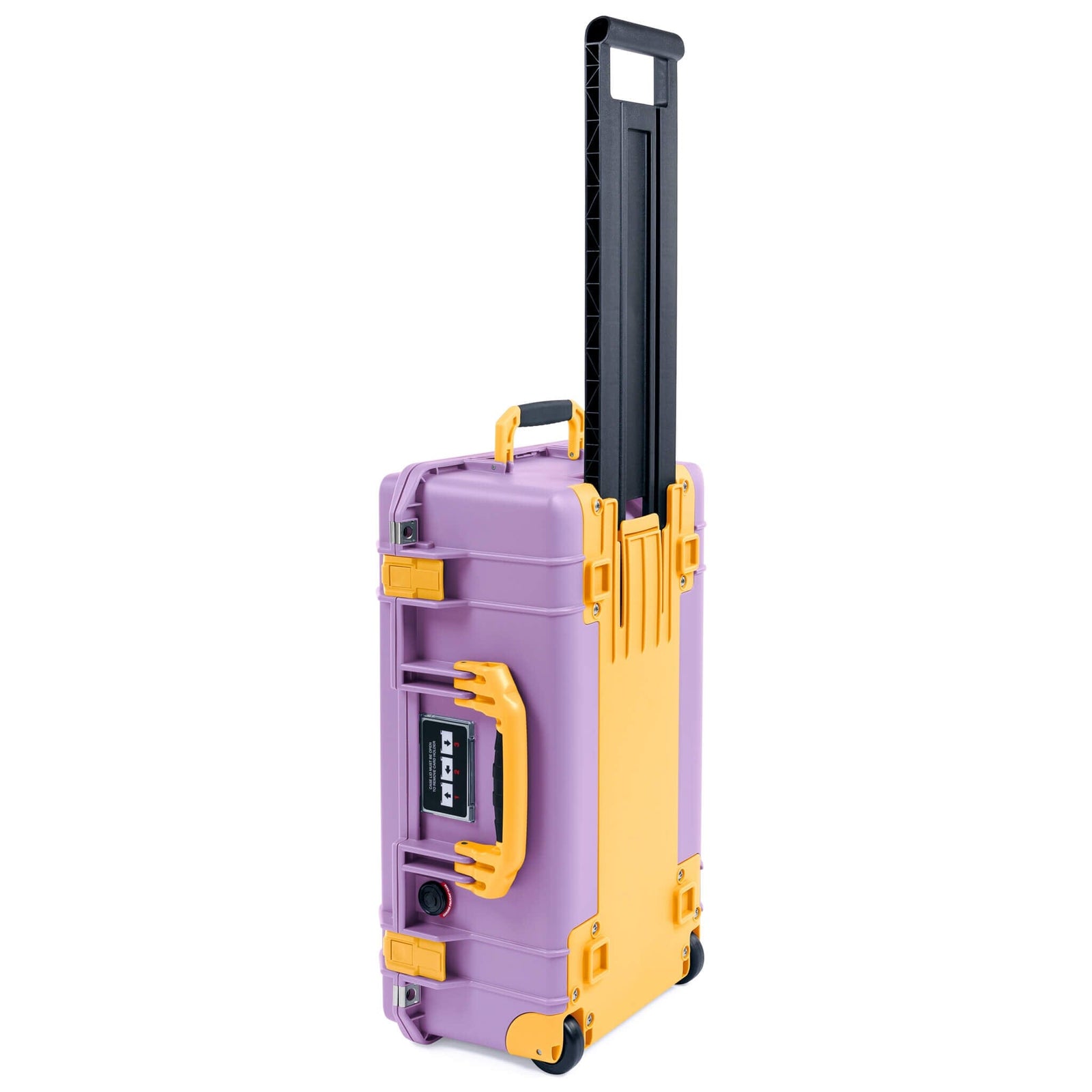 Pelican 1535 Air Case, Lilac with Yellow Handles, Latches & Trolley ColorCase 