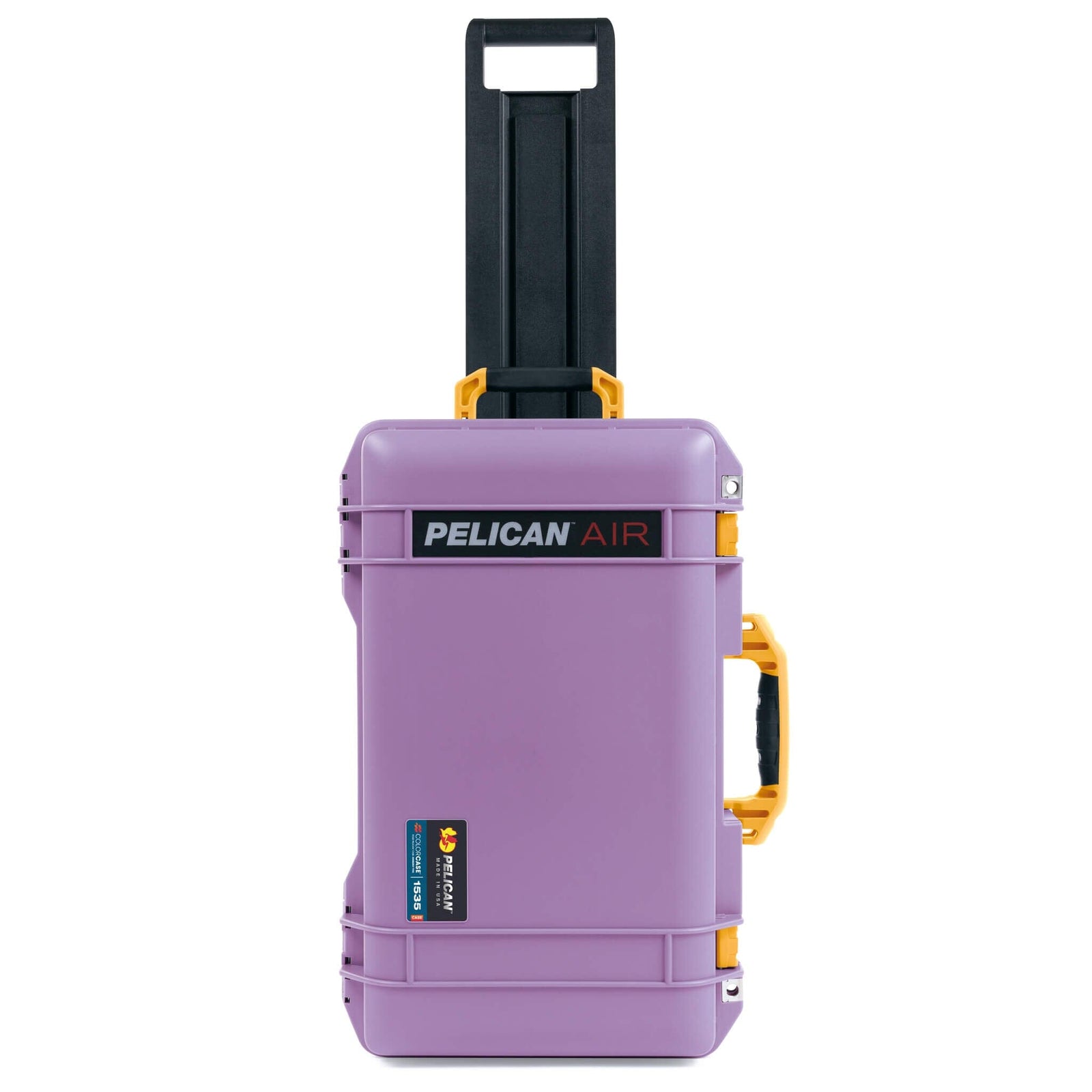 Pelican 1535 Air Case, Lilac with Yellow Handles & Latches ColorCase 