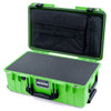 Pelican 1535 Air Case, Lime Green with Black Handles & Push-Button Latches Pick & Pluck Foam with Laptop Computer Lid Pouch ColorCase 015350-0201-300-111