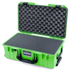 Pelican 1535 Air Case, Lime Green with Black Handles & Push-Button Latches Pick & Pluck Foam with Convoluted Lid Foam ColorCase 015350-0001-300-111