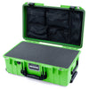 Pelican 1535 Air Case, Lime Green with Black Handles & Push-Button Latches Pick & Pluck Foam with Mesh Lid Organizer ColorCase 015350-0101-300-111