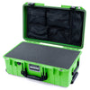 Pelican 1535 Air Case, Lime Green with Black Handles & TSA Locking Latches Pick & Pluck Foam with Mesh Lid Organizer ColorCase 015350-0101-300-L10
