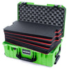 Pelican 1535 Air Case, Lime Green with Black Handles & TSA Locking Latches Custom Tool Kit (4 Foam Inserts with Convolute Lid Foam) ColorCase 015350-0060-300-L10
