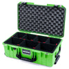 Pelican 1535 Air Case, Lime Green with Black Handles & TSA Locking Latches TrekPak Divider System with Convolute Lid Foam ColorCase 015350-0020-300-L10