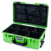 Pelican 1535 Air Case, Lime Green with Black Handles & TSA Locking Latches TrekPak Divider System with Mesh Lid Organizer ColorCase 015350-0120-300-L10