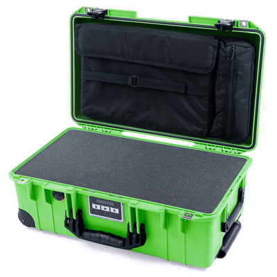 Pelican 1535 Air Case, Lime Green with Black Handles, TSA Locking Latches & Trolley Pick & Pluck Foam with Computer Pouch ColorCase 015350-0201-300-L10-110