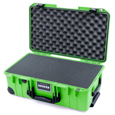 Pelican 1535 Air Case, Lime Green with Black Handles, TSA Locking Latches & Trolley Pick & Pluck Foam with Convolute Lid Foam ColorCase 015350-0001-300-L10-110