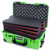 Pelican 1535 Air Case, Lime Green with Black Handles, TSA Locking Latches & Trolley Custom Tool Kit (4 Foam Inserts with Convolute Lid Foam) ColorCase 015350-0060-300-L10-110