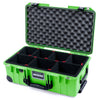 Pelican 1535 Air Case, Lime Green with Black Handles, TSA Locking Latches & Trolley TrekPak Divider System with Convolute Lid Foam ColorCase 015350-0020-300-L10-110