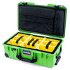 Pelican 1535 Air Case, Lime Green with Black Handles, TSA Locking Latches & Trolley Yellow Padded Microfiber Dividers with Computer Pouch ColorCase 015350-0210-300-L10-110