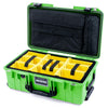 Pelican 1535 Air Case, Lime Green with Black Handles & TSA Locking Latches Yellow Padded Microfiber Dividers with Computer Pouch ColorCase 015350-0210-300-L10