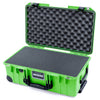 Pelican 1535 Air Case, Lime Green with Black Handles, Push-Button Latches & Trolley Pick & Pluck Foam with Convoluted Lid Foam ColorCase 015350-0001-300-111-110