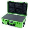 Pelican 1535 Air Case, Lime Green with Black Handles, Push-Button Latches & Trolley Pick & Pluck Foam with Mesh Lid Organizer ColorCase 015350-0101-300-111-110