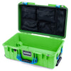 Pelican 1535 Air Case, Lime Green with Blue Handles & Push-Button Latches Mesh Lid Organizer Only ColorCase 015350-0100-300-121