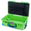 Pelican 1535 Air Case, Lime Green with Blue Handles, Push-Button Latches & Trolley Laptop Computer Lid Pouch Only ColorCase 015350-0200-300-121-120