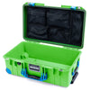 Pelican 1535 Air Case, Lime Green with Blue Handles, Push-Button Latches & Trolley Mesh Lid Organizer Only ColorCase 015350-0100-300-121-120