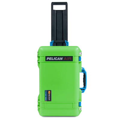 Pelican 1535 Air Case, Lime Green with Blue Handles, Push-Button Latches & Trolley ColorCase