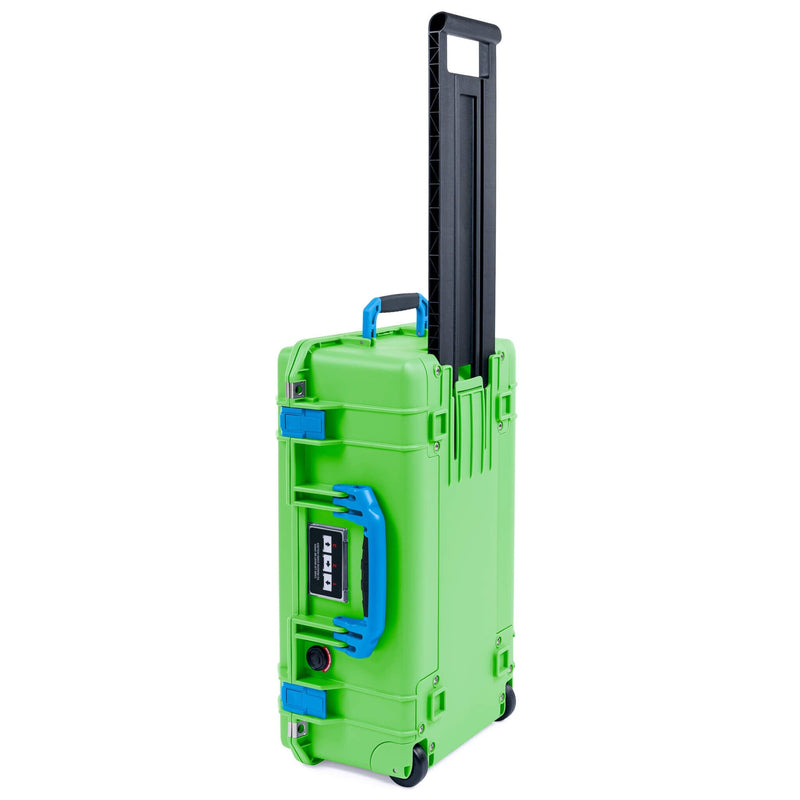 Pelican 1535 Air Case, Lime Green with Blue Handles & Push-Button Latches ColorCase 