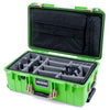 Pelican 1535 Air Case, Lime Green with Desert Tan Handles & Latches Gray Padded Microfiber Dividers with Laptop Computer Lid Pouch ColorCase 015350-0270-300-311