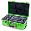 Pelican 1535 Air Case, Lime Green with Desert Tan Handles & Latches Gray Padded Microfiber Dividers with Mesh Lid Organizer ColorCase 015350-0170-300-311