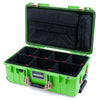 Pelican 1535 Air Case, Lime Green with Desert Tan Handles & Latches TrekPak Divider System with Laptop Computer Lid Pouch ColorCase 015350-0220-300-311