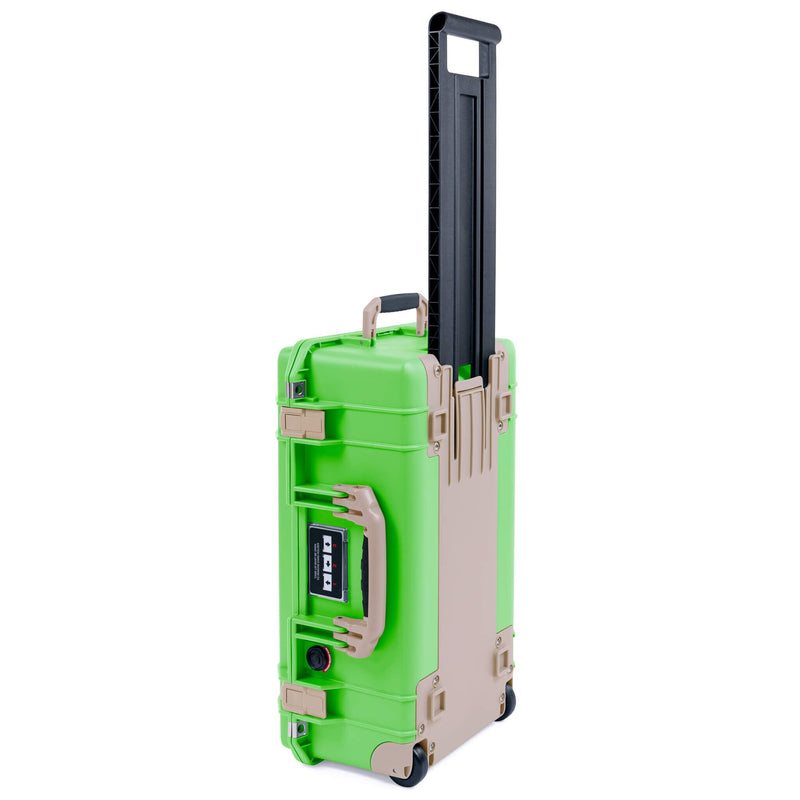 Pelican 1535 Air Case, Lime Green with Desert Tan Handles, Latches & Trolley ColorCase 