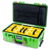 Pelican 1535 Air Case, Lime Green with Desert Tan Handles, Latches & Trolley Yellow Padded Microfiber Dividers with Laptop Computer Lid Pouch ColorCase 015350-0210-300-311-310