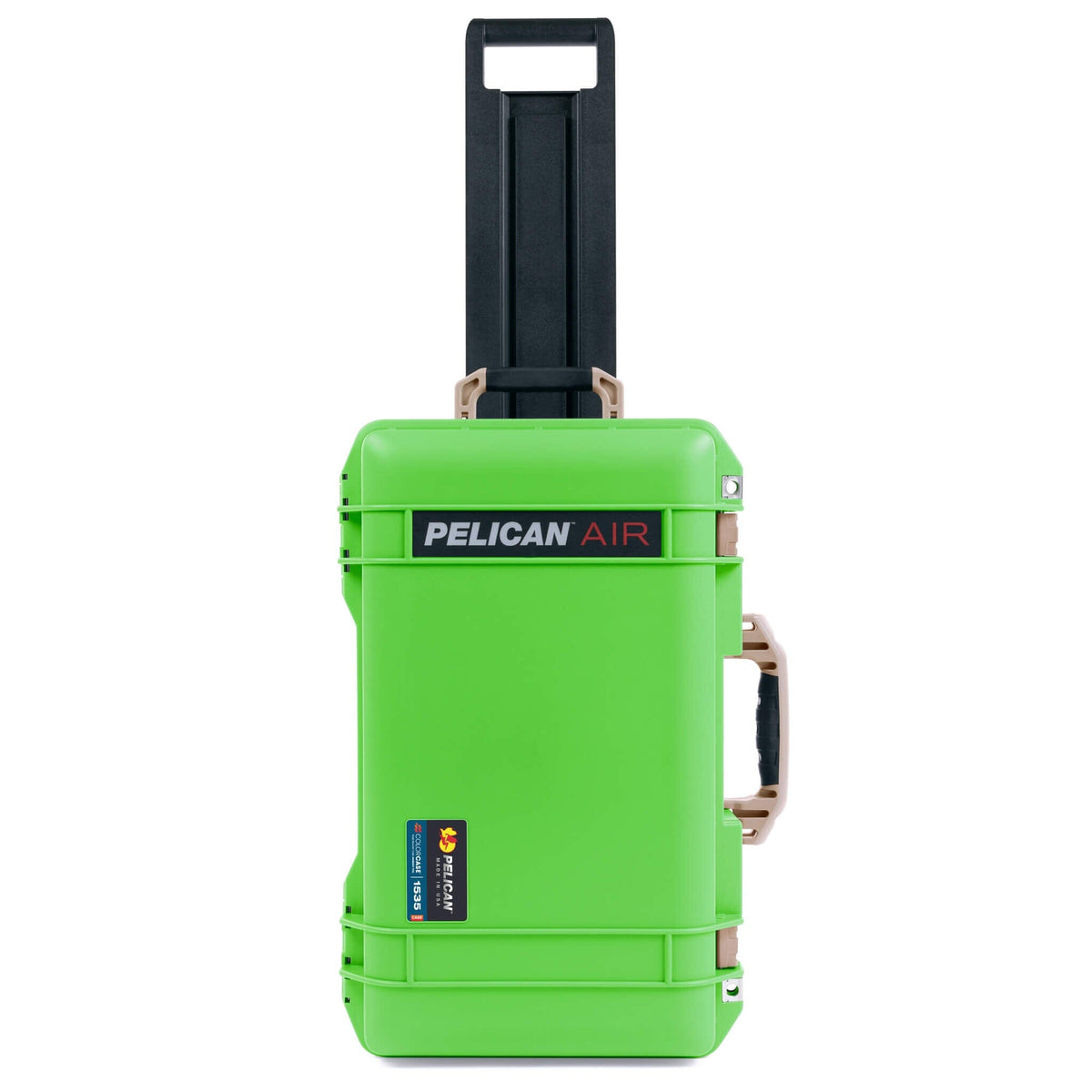 Pelican 1535 Air Case, Lime Green with Desert Tan Handles &amp; Latches ColorCase 