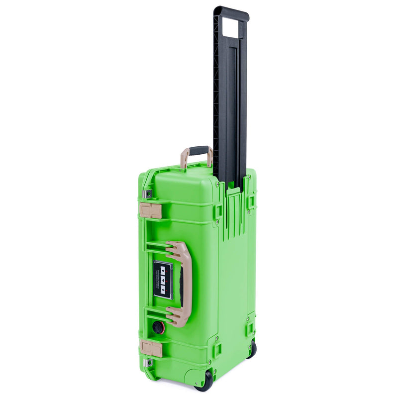 Pelican 1535 Air Case, Lime Green with Desert Tan Handles & Latches ColorCase 