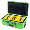 Pelican 1535 Air Case, Lime Green with Desert Tan Handles & Latches Yellow Padded Microfiber Dividers with Laptop Computer Lid Pouch ColorCase 015350-0210-300-311