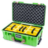 Pelican 1535 Air Case, Lime Green with Desert Tan Handles & Latches Yellow Padded Microfiber Dividers with Convoluted Lid Foam ColorCase 015350-0010-300-311