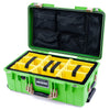 Pelican 1535 Air Case, Lime Green with Desert Tan Handles & Latches Yellow Padded Microfiber Dividers with Mesh Lid Organizer ColorCase 015350-0110-300-311