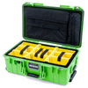 Pelican 1535 Air Case, Lime Green Yellow Padded Microfiber Dividers with Laptop Computer Lid Pouch ColorCase 015350-0210-300-301