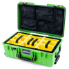 Pelican 1535 Air Case, Lime Green with OD Green Handles & Latches Yellow Padded Microfiber Dividers with Mesh Lid Organizer ColorCase 015350-0110-300-131