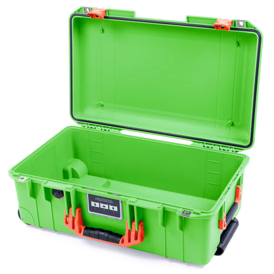 Pelican 1535 Air Case, Lime Green with Orange Handles & Push-Button Latches None (Case Only) ColorCase 015350-0000-300-151