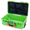 Pelican 1535 Air Case, Lime Green with Orange Handles & Push-Button Latches Mesh Lid Organizer Only ColorCase 015350-0100-300-151