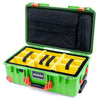 Pelican 1535 Air Case, Lime Green with Orange Handles, Push-Button Latches & Trolley Yellow Padded Microfiber Dividers with Computer Pouch ColorCase 015350-0210-300-151-150