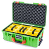 Pelican 1535 Air Case, Lime Green with Orange Handles & Push-Button Latches Yellow Padded Microfiber Dividers with Convolute Lid Foam ColorCase 015350-0010-300-151