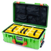 Pelican 1535 Air Case, Lime Green with Orange Handles & Push-Button Latches Yellow Padded Microfiber Dividers with Mesh Lid Organizer ColorCase 015350-0110-300-151