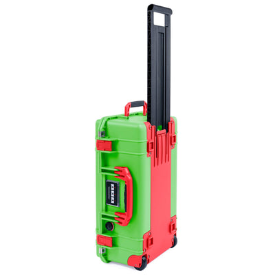 Pelican 1535 Air Case, Lime Green with Red Handles, Push-Button Latches & Trolley ColorCase