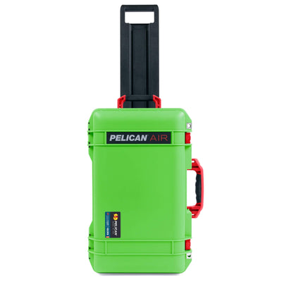 Pelican 1535 Air Case, Lime Green with Red Handles & Push-Button Latches ColorCase