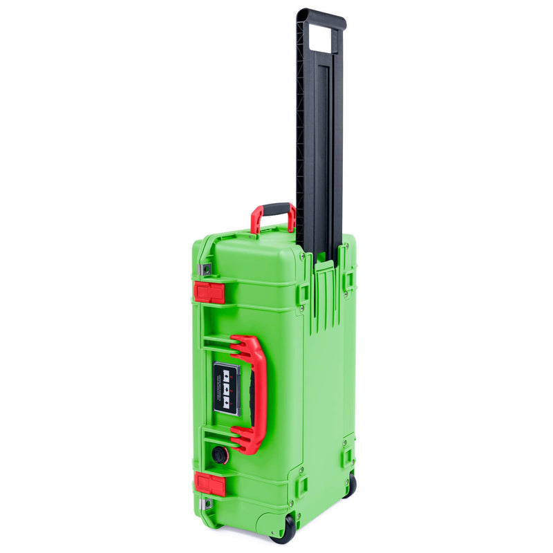 Pelican 1535 Air Case, Lime Green with Red Handles & Push-Button Latches ColorCase 