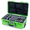 Pelican 1535 Air Case, Lime Green with Silver Handles & Push-Button Latches Gray Padded Microfiber Dividers with Mesh Lid Organizer ColorCase 015350-0170-300-181