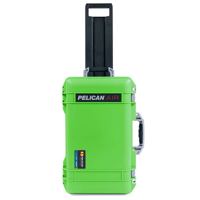 Pelican 1535 Air Case, Lime Green with Silver Handles, Push-Button Latches & Trolley ColorCase