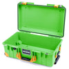 Pelican 1535 Air Case, Lime Green with Yellow Handles, Push-Button Latches & Trolley None (Case Only) ColorCase 015350-0000-300-241-240
