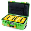 Pelican 1535 Air Case, Lime Green with Yellow Handles, Push-Button Latches & Trolley Yellow Padded Microfiber Dividers with Computer Pouch ColorCase 015350-0210-300-241-240