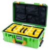 Pelican 1535 Air Case, Lime Green with Yellow Handles & Push-Button Latches Yellow Padded Microfiber Dividers with Mesh Lid Organizer ColorCase 015350-0110-300-241