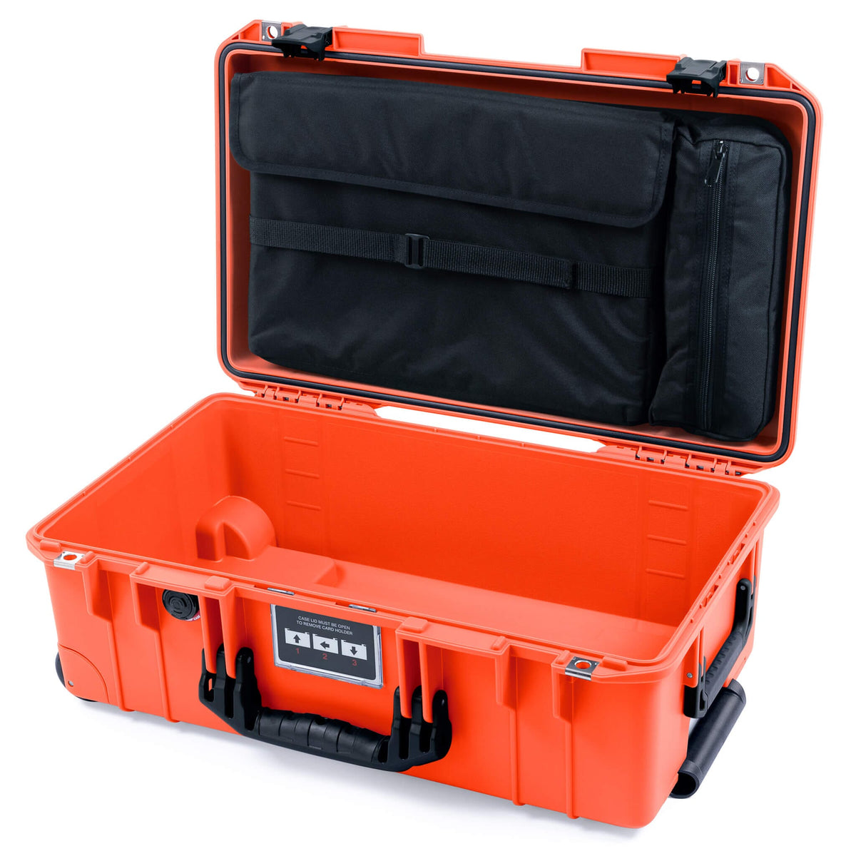 Pelican 1535 Air Case, Orange with Black Handles &amp; Latches Laptop Computer Lid Pouch Only ColorCase 015350-0200-150-111