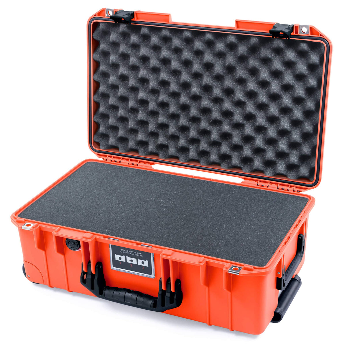 Pelican 1535 Air Case, Orange with Black Handles &amp; Latches Pick &amp; Pluck Foam with Convoluted Lid Foam ColorCase 015350-0001-150-111